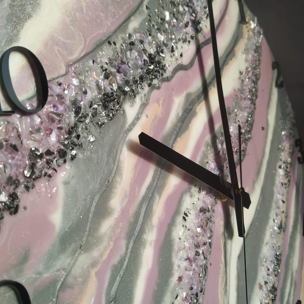 Часы настенные 40 см из эпоксидной смолы ручной работы Днепр - изображение 3