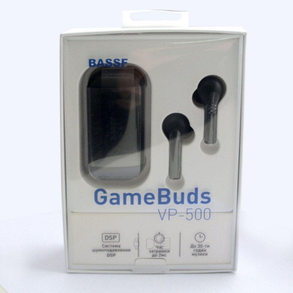 Навушники бездротові Voltex VLTX322 Bassf GameBuds чорний Житомир - изображение 1