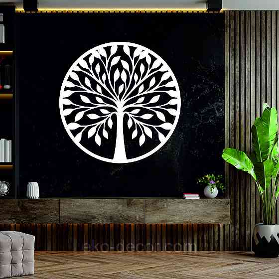 Декоративное настенное Панно «Дерево» Декор на стену 50*50 см, Белый Киев