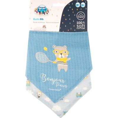 Слюнявчик Canpol babies Bonjour Paris 2 шт Голубой (26/900_blu) Винница - изображение 1