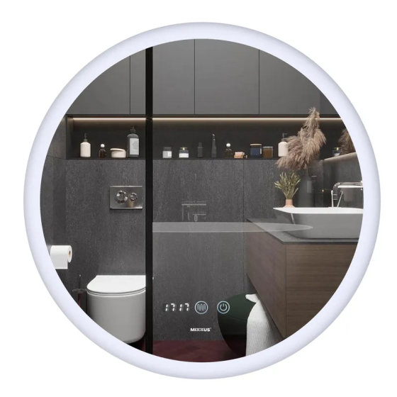 Зеркало Mixxus PLAIN MC10-80 с Led Touch, Anti-fog, димером, регулятором яркости, часами (MI6932) Киев