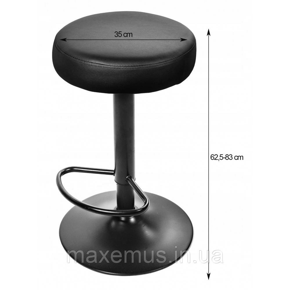Барный стул для барной стойки без спинки на кухню на черной основе высокий Hoker эко кожа B 067 черн Львов - изображение 3