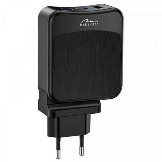 Зарядний пристрій 2xUSB-C PD 65W, USB QC 3.0, чорний Media-Tech (MT6252) Київ