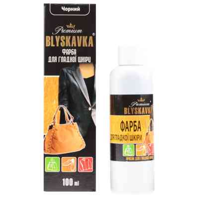 Фарба для взуття Blyskavka Для гладкої шкіри Чорна 100 мл (4820055140874) Вінниця