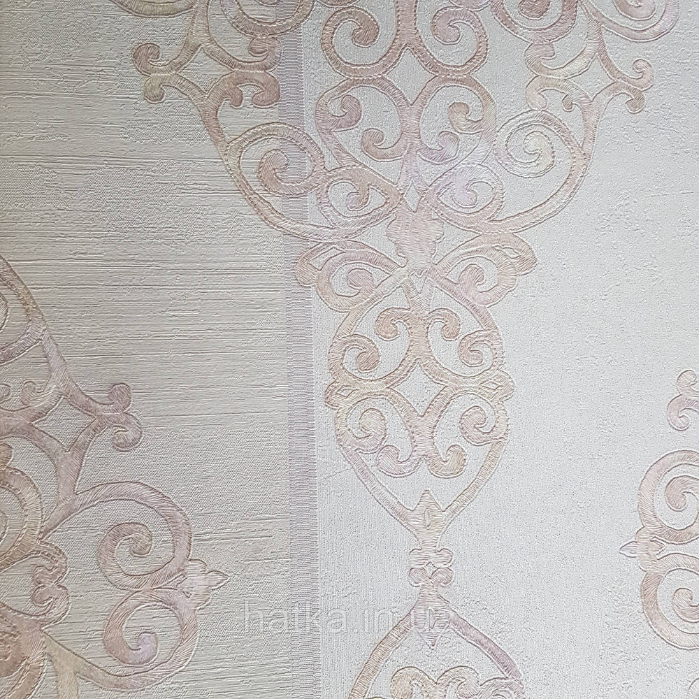 Шпалери метрові вінілові на флізелін 24 Carati Cristiana Masi вензель великий структурний рожево-бежевий Київ - фото 1