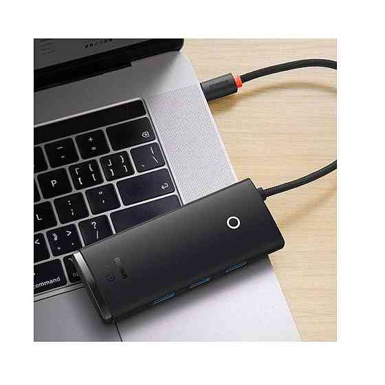 Хаб адаптер перехідник Baseus Lite Series 4-Port USB-A HUB 25cm, колір чорний WKQX030001 Одеса