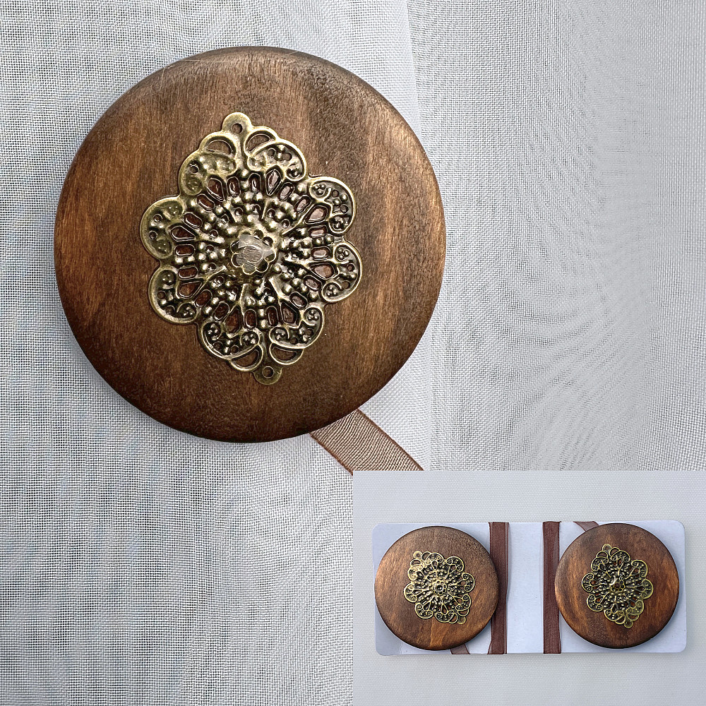 Магниты для штор и гардин Карпаты набор 2 шт Коричневый с бронзовым (81-260) Киев - изображение 1