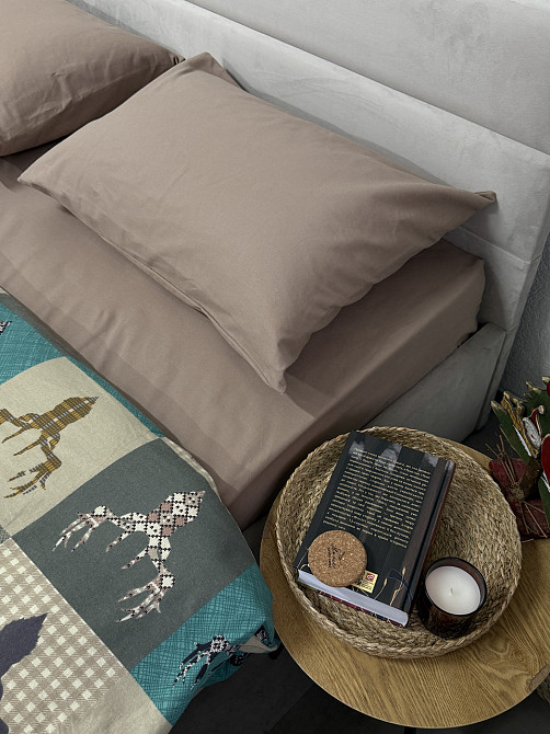 Ecotton Комплект постільної білизни Ecotton Сімейний 150х215 см зелений Олені новорічний Коломыя - изображение 1