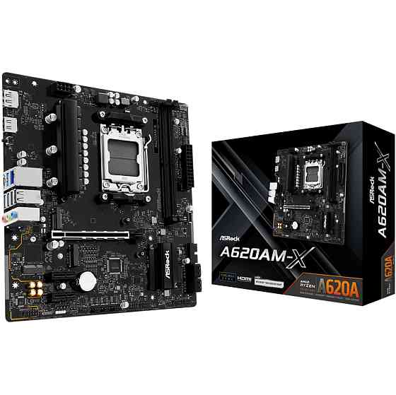 ASRock A620AM-X (AM5/A620A, 2*DDR5, PCIex16, DP/HDMI, 4xSATA, 2xM.2, 2.5GLan, 8ch, mATX) Винница