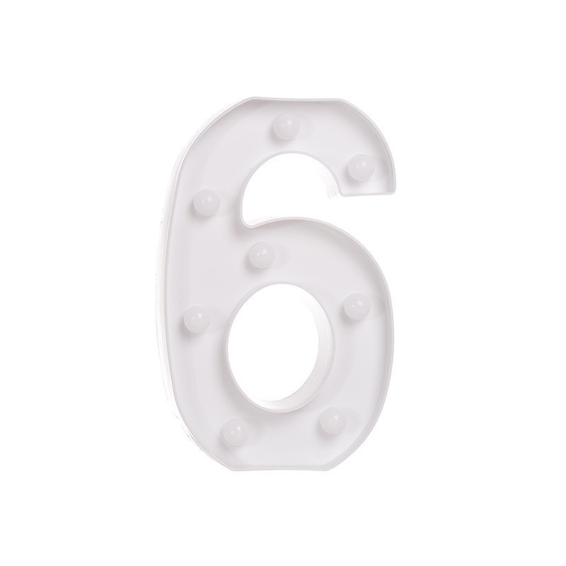 Объемная цифра 6 Led декоративная маленькая 21 на 13 см белый Киев - изображение 2