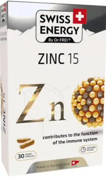 Цинк Dr.Frei Swiss Energy ZINC blister 15 мг 30 раст капс Киев - изображение 1