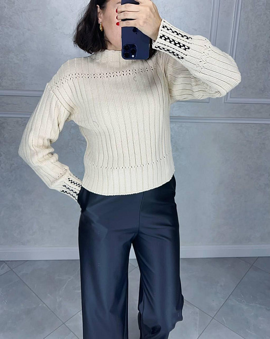 Жіночий базовий оверсайз светр машинна вʼязка Одеса - фото 1