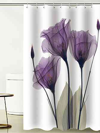 Шторка для ванной и душа с крючками 180x180 см водоотталкивающая, высококачественная шторка для ванны Каменец-Подольский