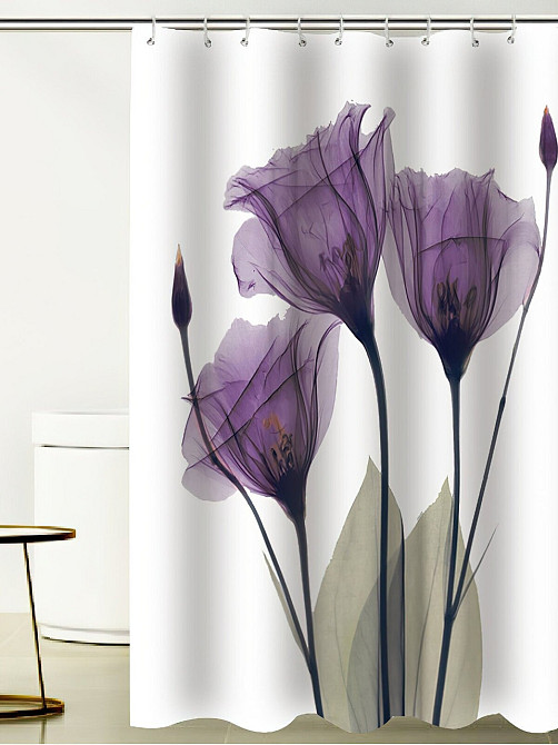 Шторка для ванної та душу з гачками 180x180 см водовідштовхувальна, високоякісна шторка для ванни Кам'янець-Подільський - фото 3