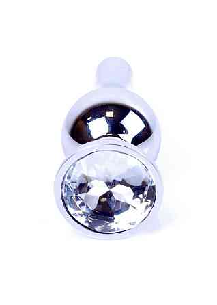 Анальна пробка - Jewellery Silver Long Plug Clear Sex Aura Київ
