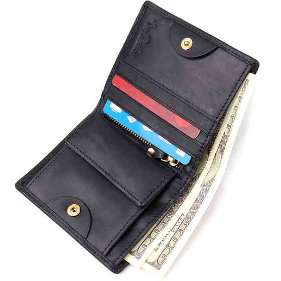 Мужской вертикальный кошелек из матовой натуральной кожи Tony Perotti 20832_1 (1165 nero) Черный Киев