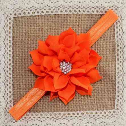 Дитяча пов'язка-квітка помаранчева - коло 40-52см, квітка 9см Київ