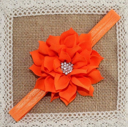 Дитяча пов'язка-квітка помаранчева - коло 40-52см, квітка 9см Київ - фото 1