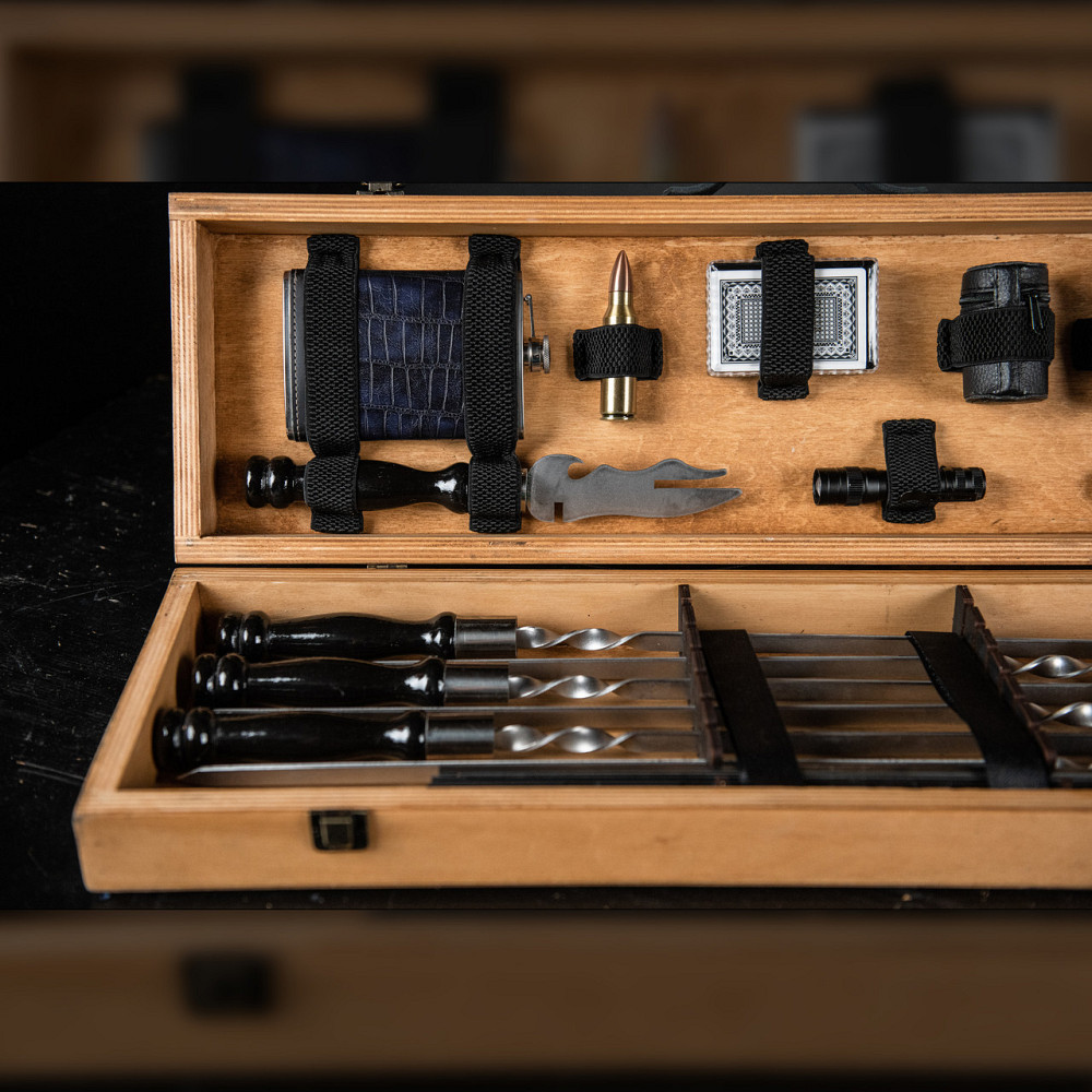 Шампури подарункові набір бокс для пікніка гриля та барбекю Оригінальні Віп подарунки на день народження татові, хлопцю, Тернопіль - фото 10