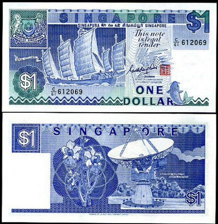 Сінгапур / Singapore 1 Dollar (1987) Pick 18a UNC Полтава - фото 1