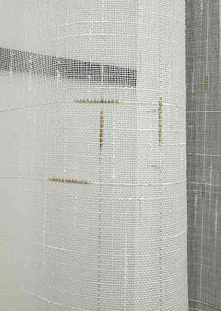 Короткий тюль VR-Textil 1211т Івонна Льон Молочний з золотистим вкрапленням 270х170 см (43-338) Київ