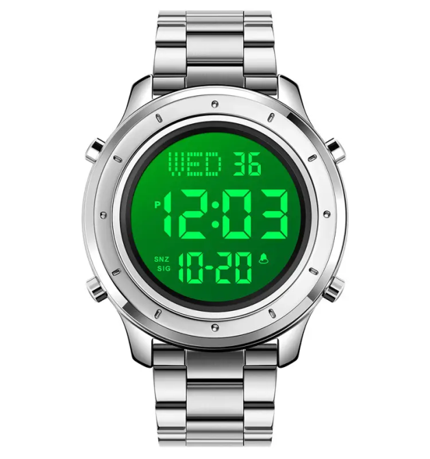 Мужские наручные электронные часы Skmei 1864 (Серебристый с браслетом) Винница - изображение 5