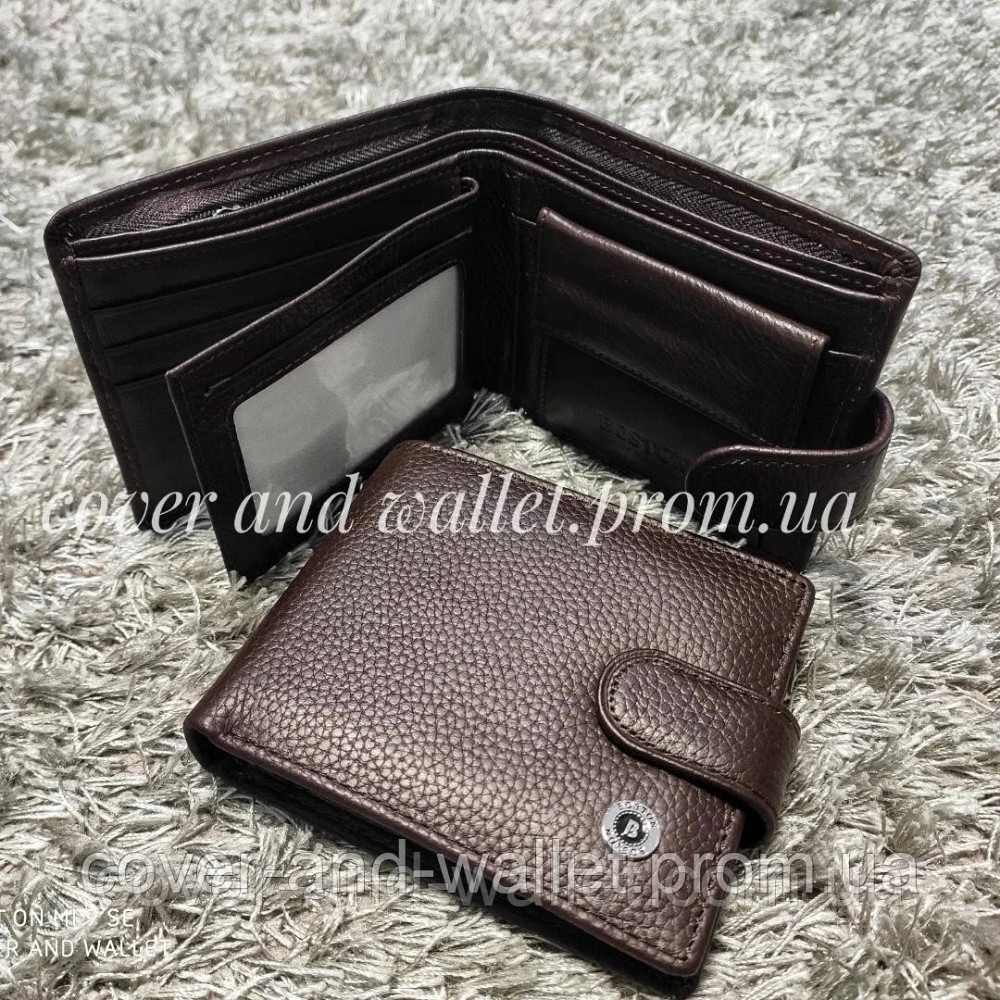 Классическое мужское портмоне из натуральной кожи черного цвета Boston Коричневый Киев - изображение 1