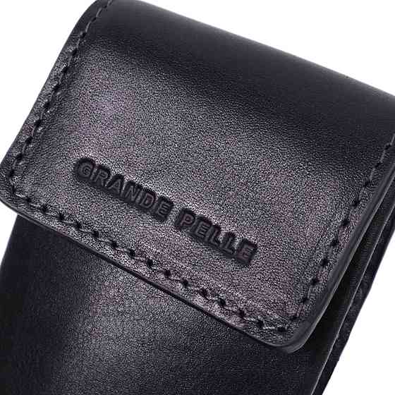 Ключниця футляр із натуральної шкіри GRANDE PELLE 22568 Чорний Київ