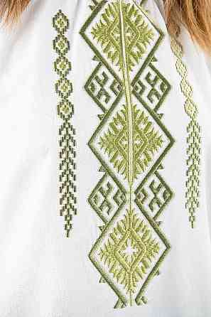 Вишиванка жіноча з довгим рукавом лляна, біла топ Київ