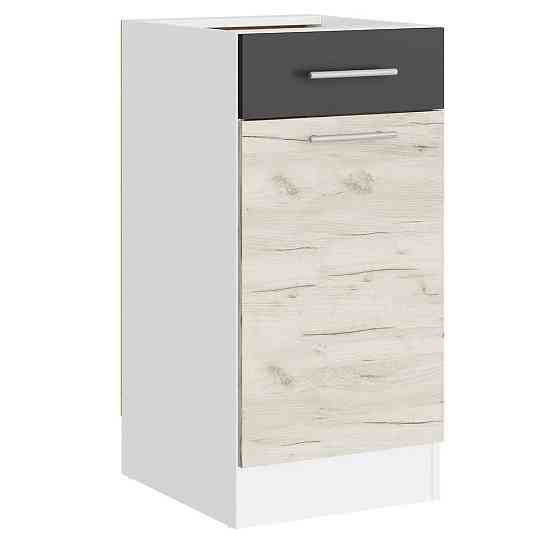 Кухонний модуль нижній з шухлядою Еверест Еко 400 дуб крафт білий/графіт/білий (без стільниці) 40х46х82 см (DTM-071030) Львів