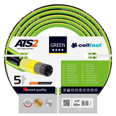 Поливочный шланг Cellfast GREEN ATS, 1/2", 50м, 5 слоев, до 30 Бар, -20…+60°C (15-101) Винница - изображение 1