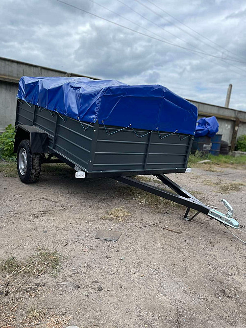 Одновісний причіп посилений Дніпро-250. Тент у подарунок Ковель - фото 1