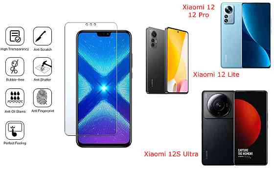 Захисне скло NeoGlass для Xiaomi 12, 12 Lite, 12 Pro, 12S Ultra – надпрозоре та стійке Київ