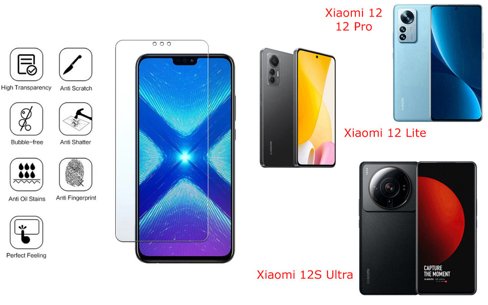 Защитное стекло NeoGlass для Xiaomi 12, 12 Lite, 12 Pro, 12S Ultra – ультрапрозрачное и устойчивое Киев - изображение 4