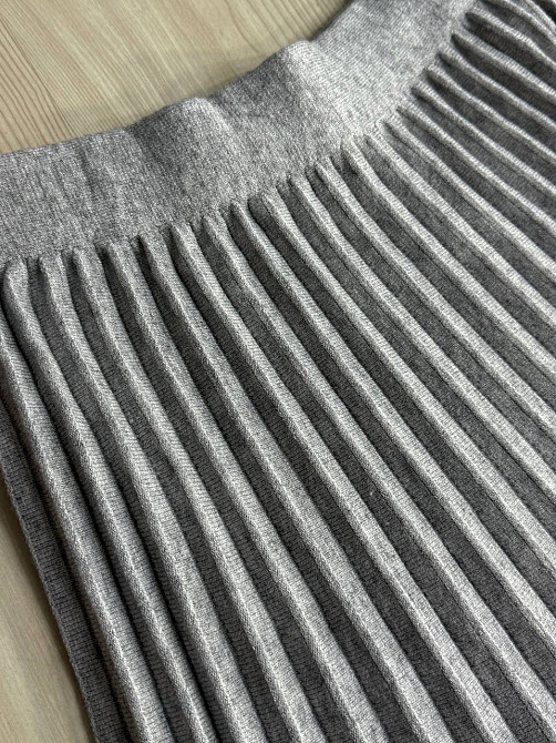 Спідниця жіноча Accorddream 62313 вʼязана пліссе міді на резинці, сірий, one size Київ - фото 2