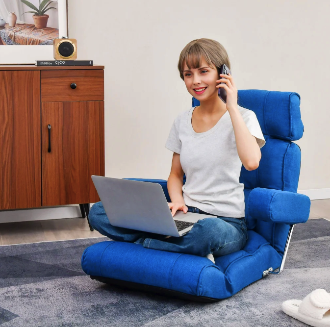 Крісло-диван Costway Mary підлогове з підлокітниками синій Киев - изображение 2