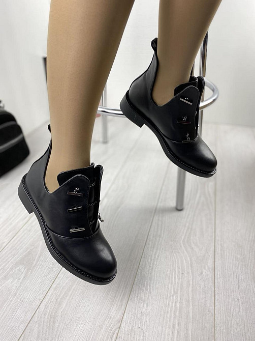 Черевики жіночі MENGTING чорні еко-шкіра 40р. (1187-1) Коломия - фото 4