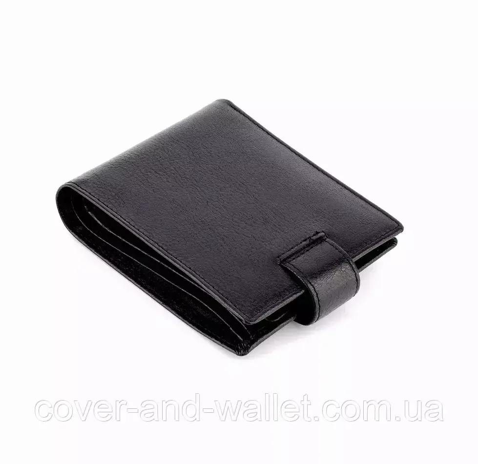 Чорний чоловічий шкіряний гаманець з вираженою фактурою Marco Coverna MC 010-802 Київ - фото 5
