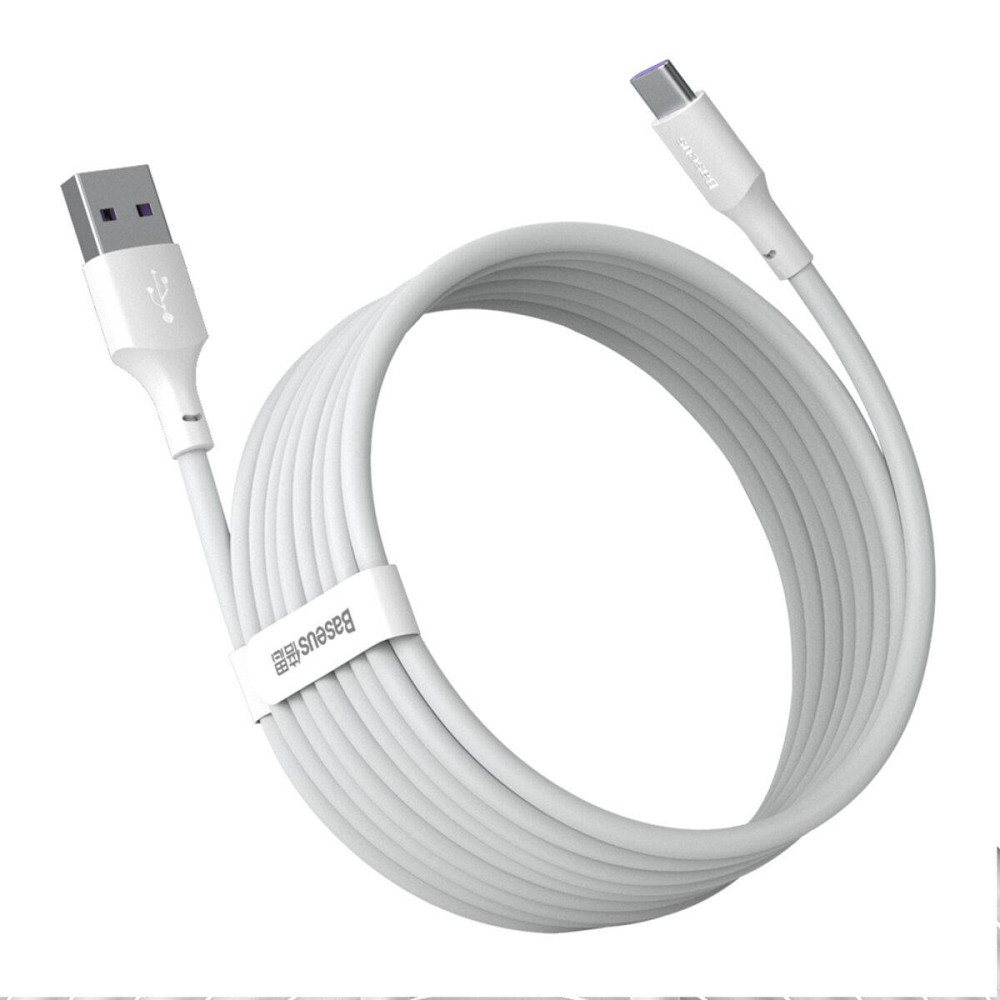 Кабель USB - Type-C Baseus Simple Wisdom дата-Кабель Kit 5A 1.5m колір білий TZCATZJ-02 Одеса - фото 1
