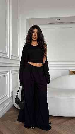 Женский комфортный стильный костюм тройка из натуральной вискозы Одесса