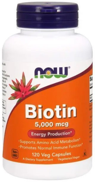 Біотин від випадіння волосся Now Foods Biotin 5000 мкг 120 вег капсул Київ - фото 1