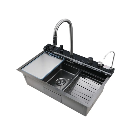 Мийка багатофункціональна Zerix ZH7546-SET-05 Decor Graphite з вбудованим змішувачем з нерж.сталі (ZM5592) Київ