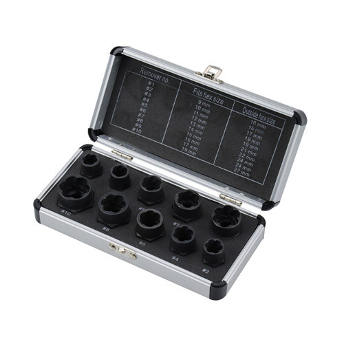 Набір екстракторів 10шт для пошкоджених болтів, гайок, 9-19мм, HSS-сталь Вінниця - фото 2