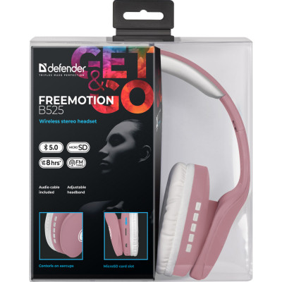 Навушники Defender FreeMotion B525 Bluetooth Pink-White (63528) Вінниця - фото 6