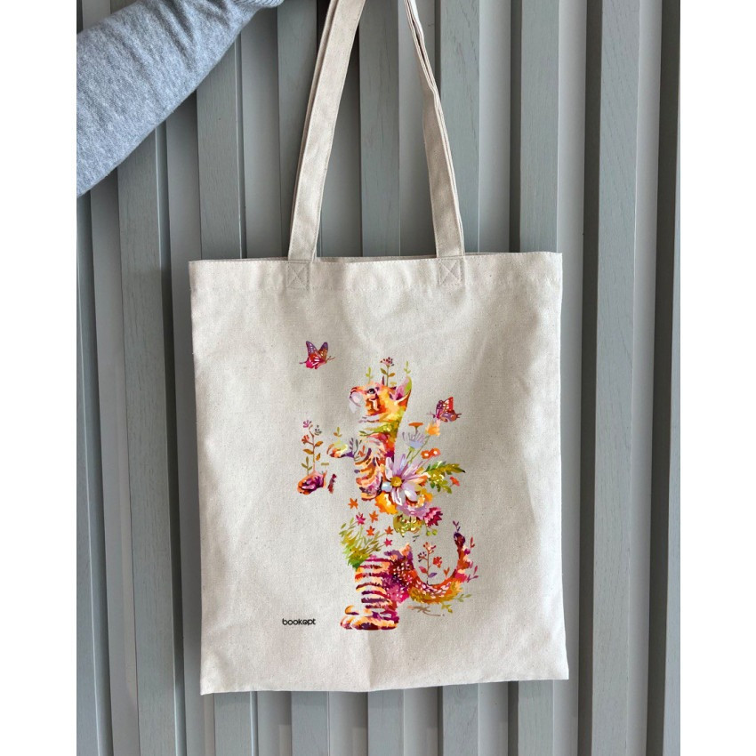 Екошопер BookOpt BK4050 Грайливий кіт з метеликом бежевий Київ - фото 7