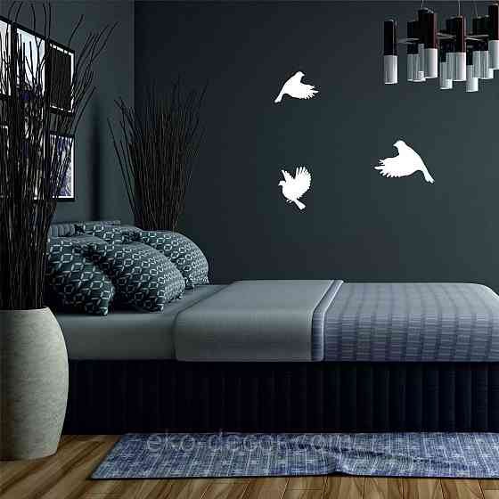 Декоративное настенное Панно «Птичка» Декор на стену(цена за 1шт) 20*15 см, Белый Киев