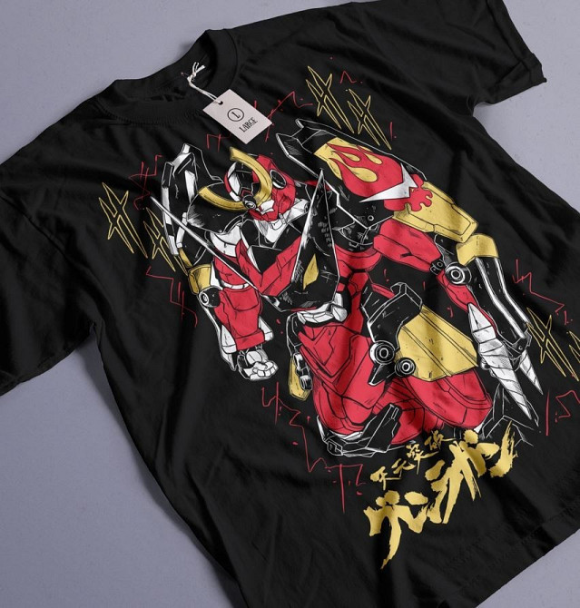 Футболка з аніме принтом Тенген Топпа Гуррен Лаганн оверсайз (S/M/L) Чорний AnimeJ0953 Дніпро - фото 1