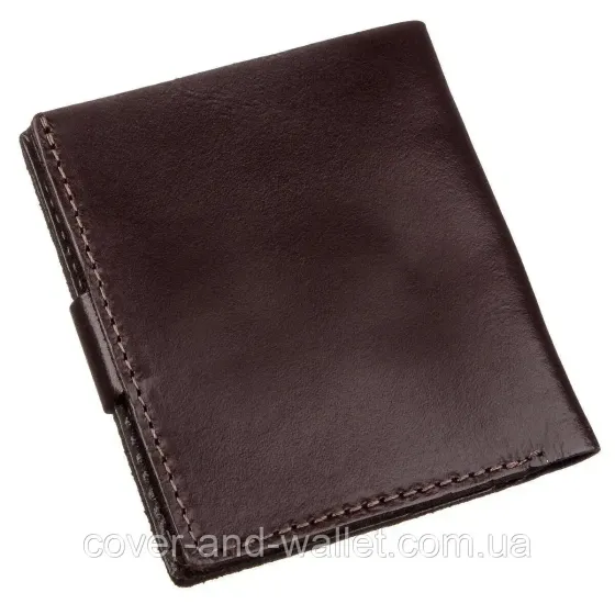 Чорний тонкий шкіряний мінігаманець ST Leather Київ
