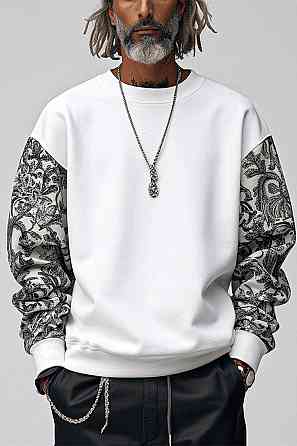 Свитшот белый мужской с принтом 2711524636 размер 44 Днепр