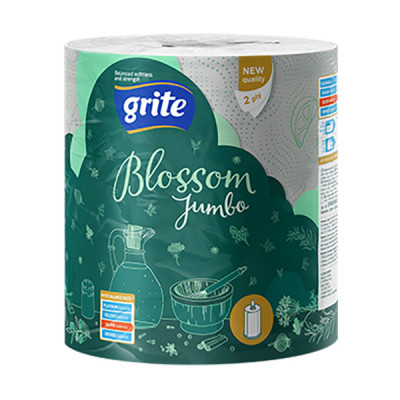 Бумажные полотенца Grite Blossom Jumbo 2 слоя 1 рулон (4770023348774) Винница - изображение 1